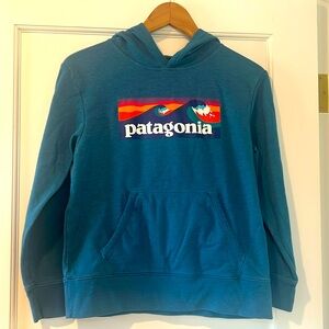 Patagonia logo blue kids sweatshirt size large